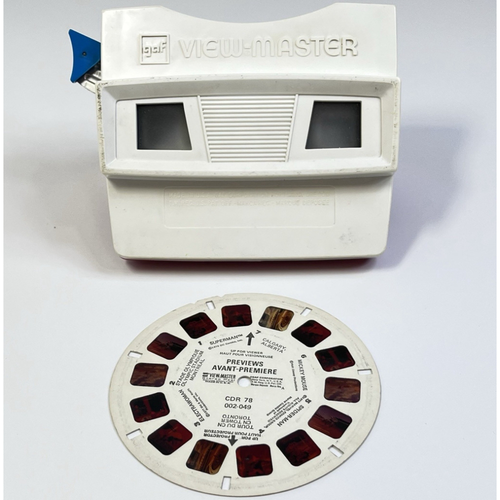 View Master GAF Model G White And Red + Previews Reel CDR 78 USA